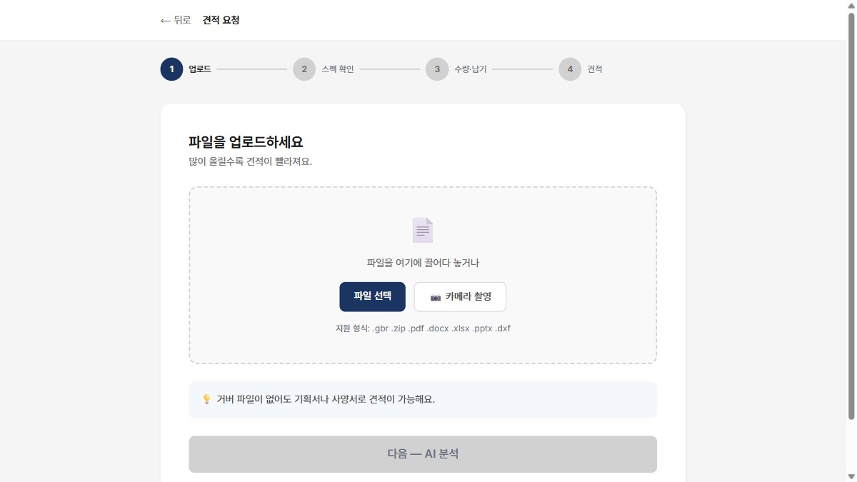 GLObest customer upload screen